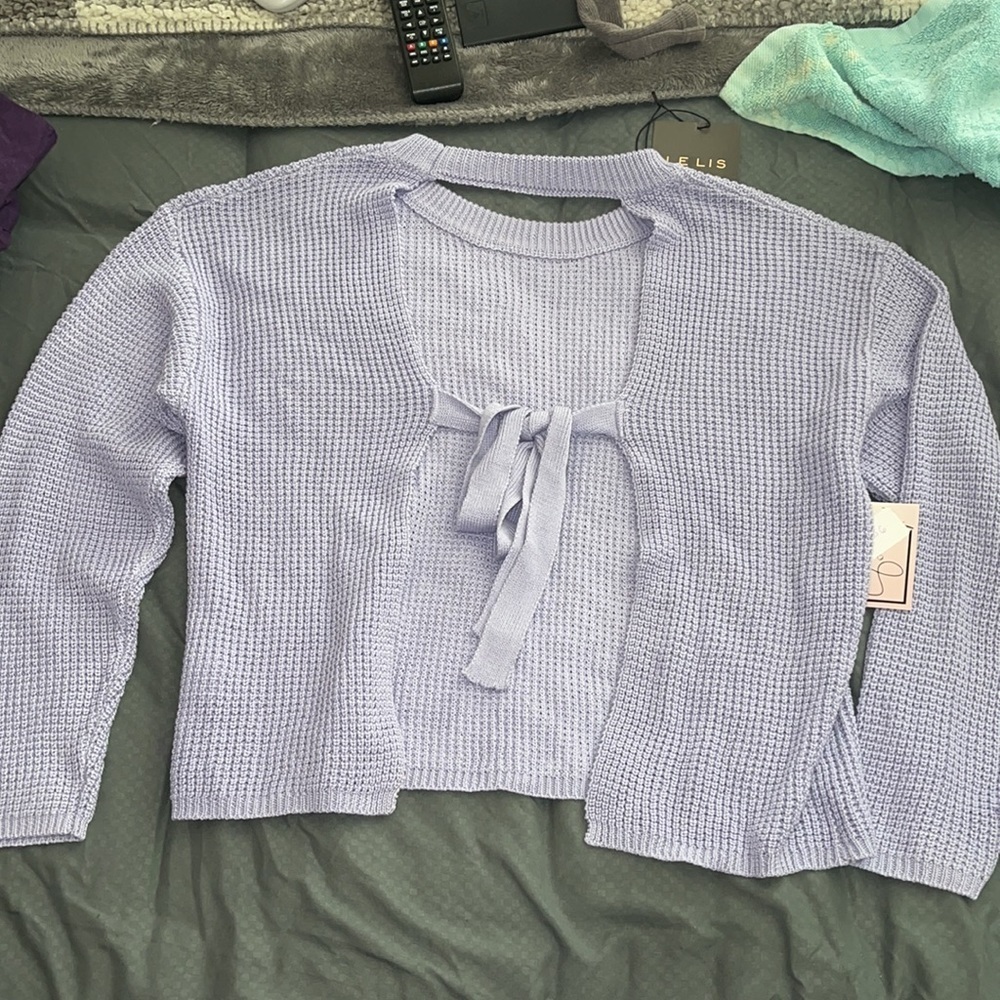 S open back lilac sweater